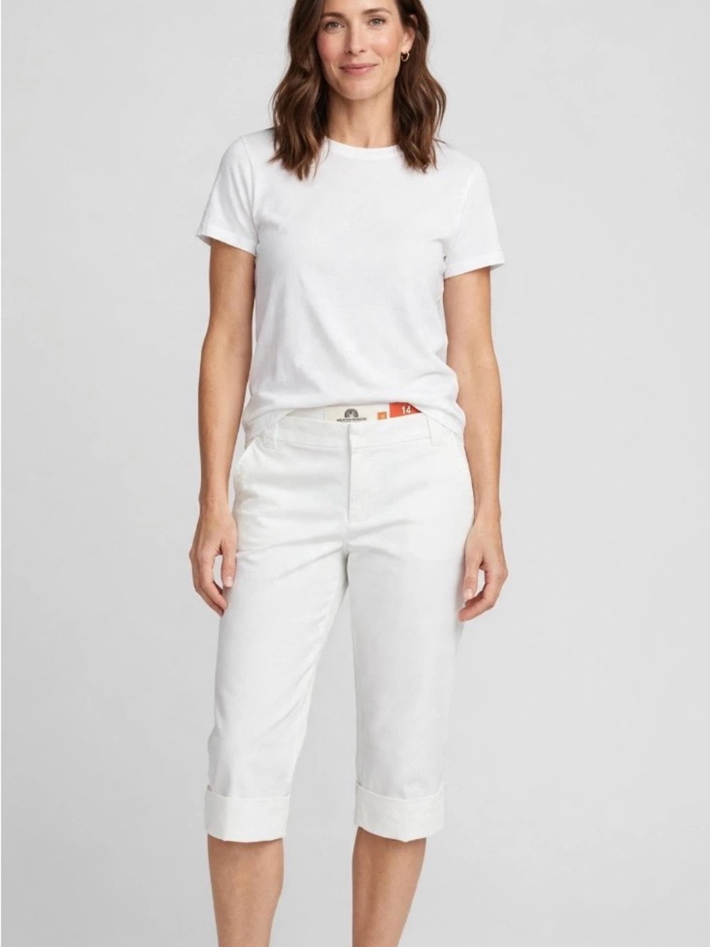 Women’s Weatherproof White Capri Size 14- Classic Clean Fit NWT